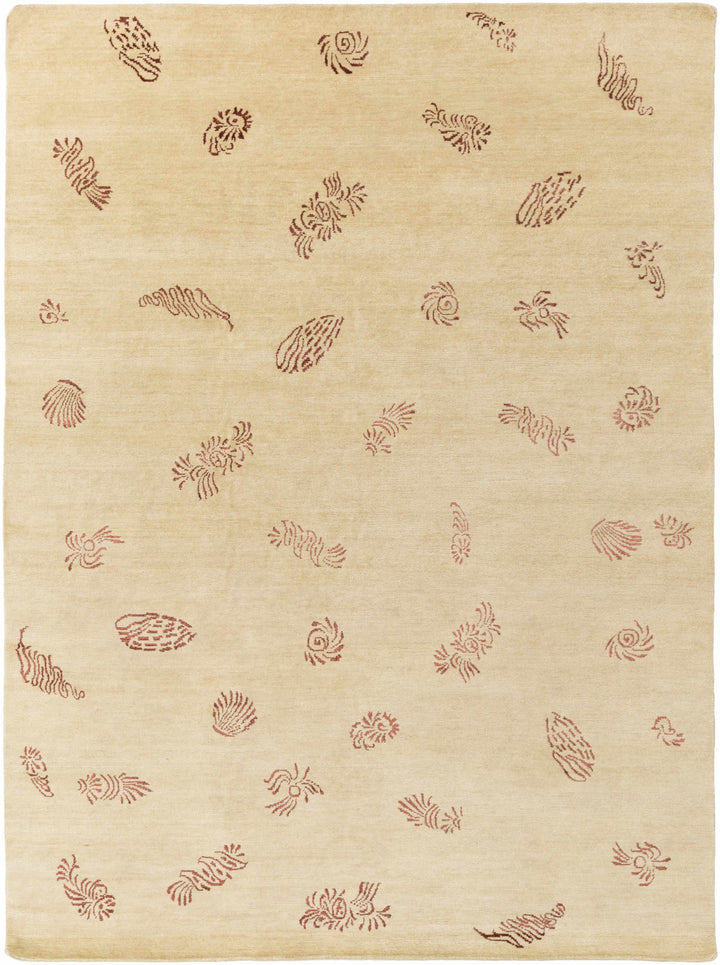 Ione Modern Style Beige And Brown Hand Knotted Area Rug