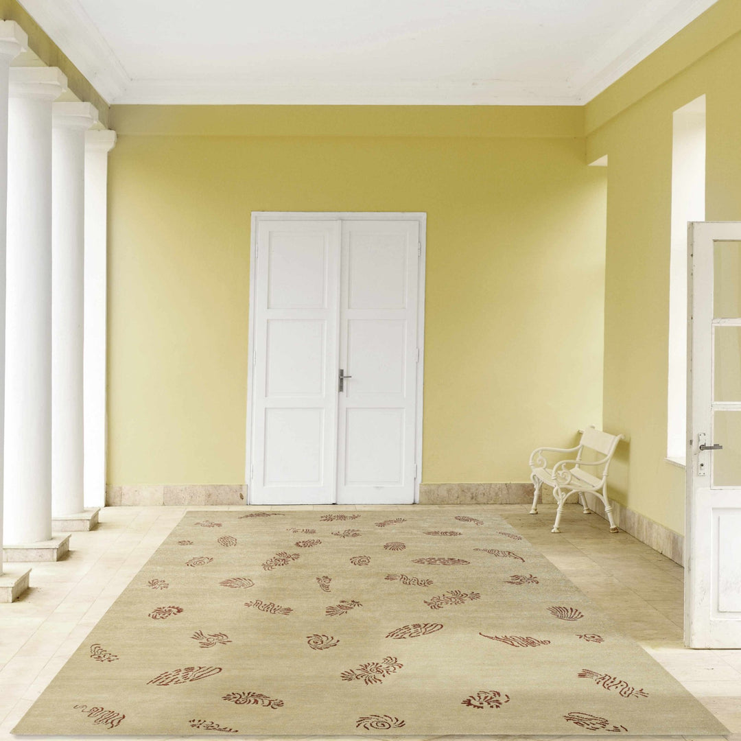 Ione Modern Style Beige And Brown Hand Knotted Area Rug - The Rug Decor
