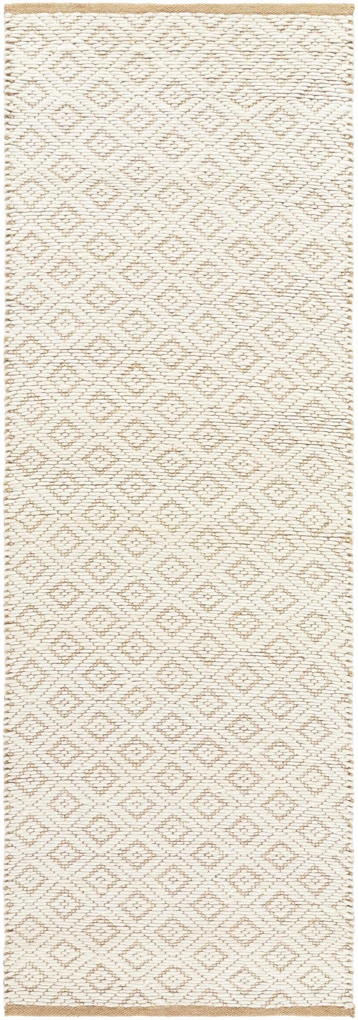 Irela Modern Geometric Design Beige Hand Woven Wool Rug - The Rug Decor
