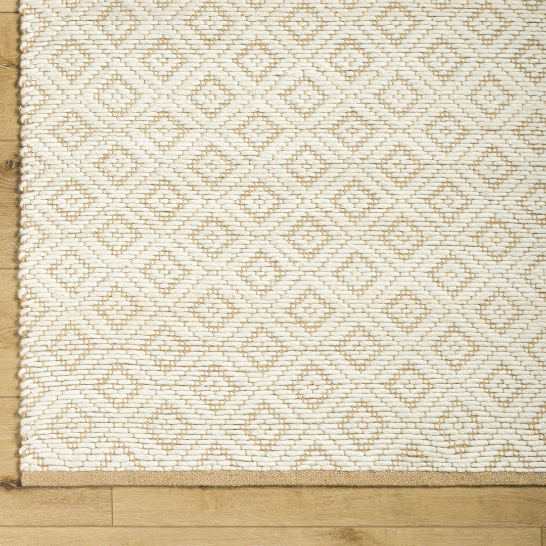 Irela Modern Geometric Design Beige Hand Woven Wool Rug - The Rug Decor