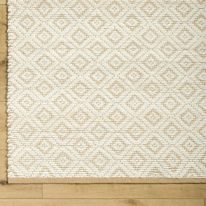 Irela Modern Geometric Design Beige Hand Woven Wool Rug - The Rug Decor