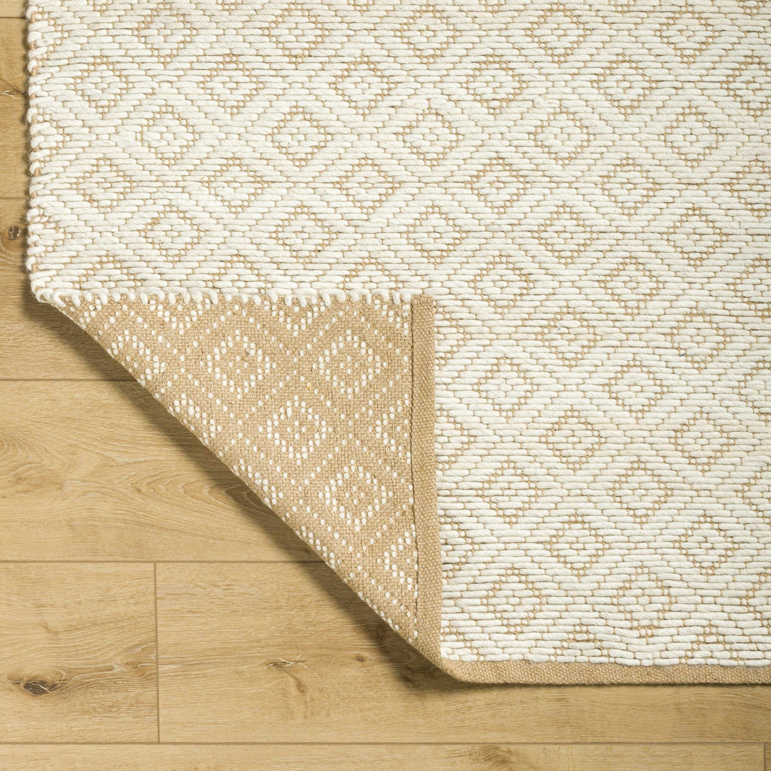 Irela Modern Geometric Design Beige Hand Woven Wool Rug - The Rug Decor