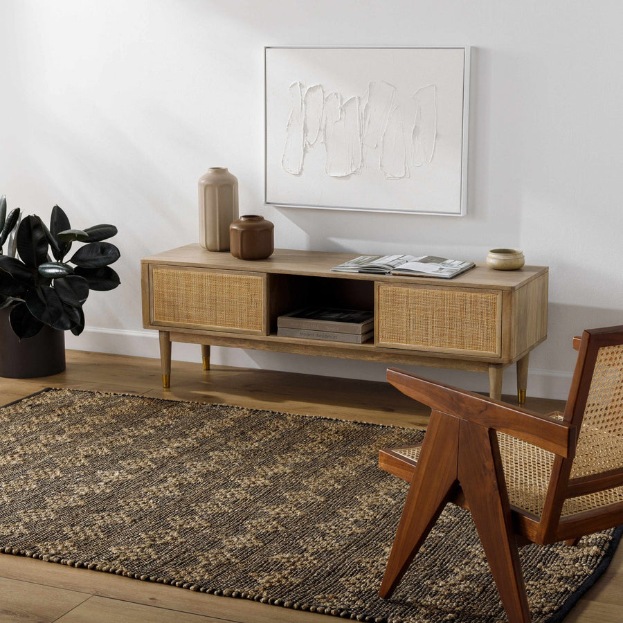Irina Brown And Black Hand Woven Cotton Rug - The Rug Decor