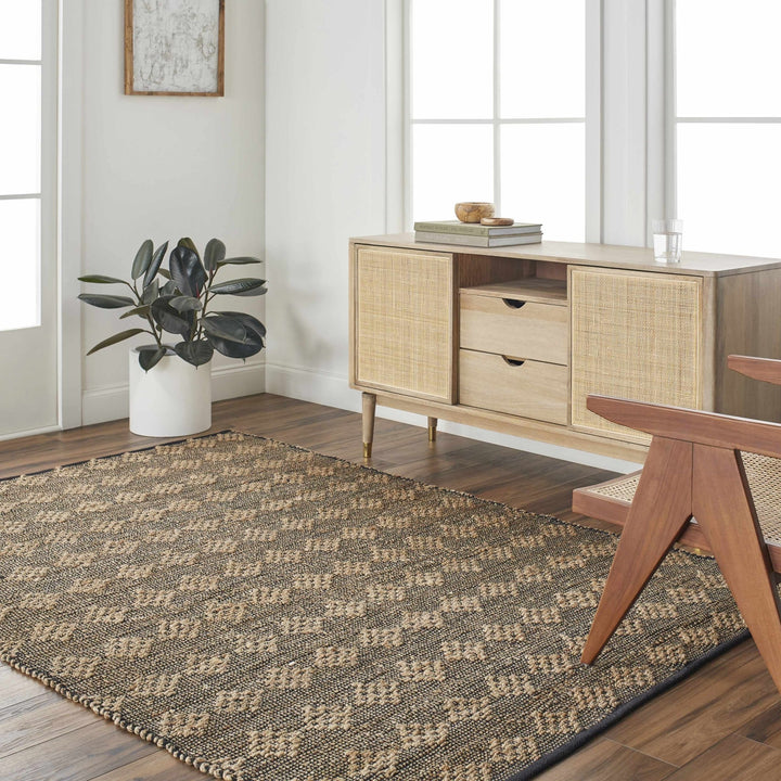 Irina Brown And Black Hand Woven Cotton Rug - The Rug Decor