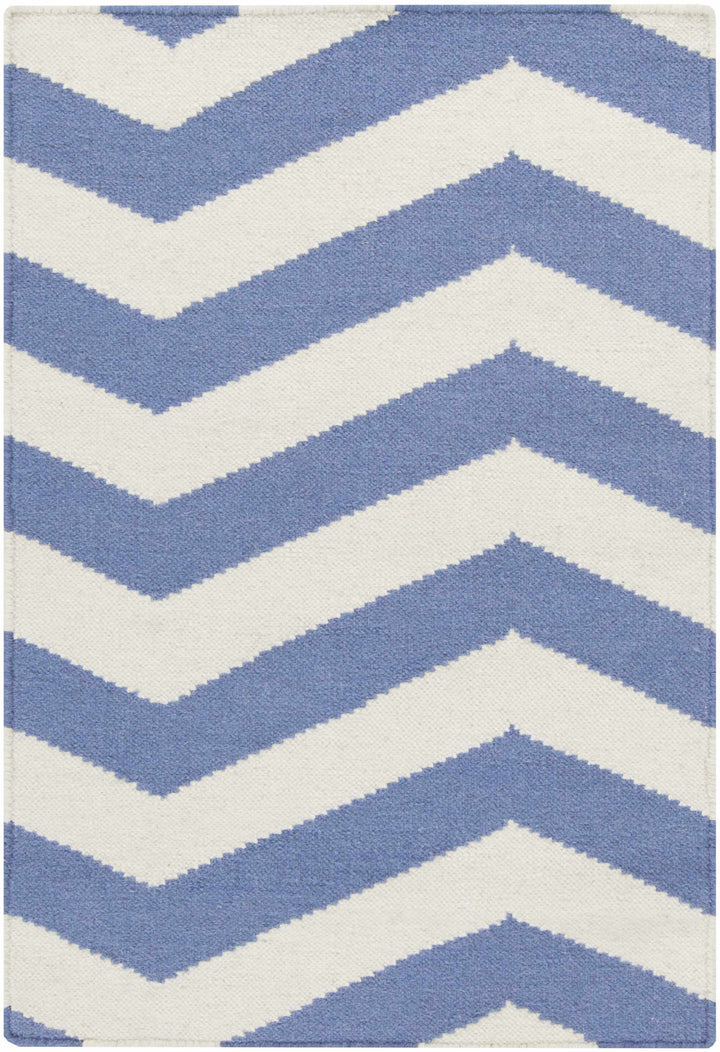 Irmo  Ivory And Blue Modern Style Hand Woven Area Rug