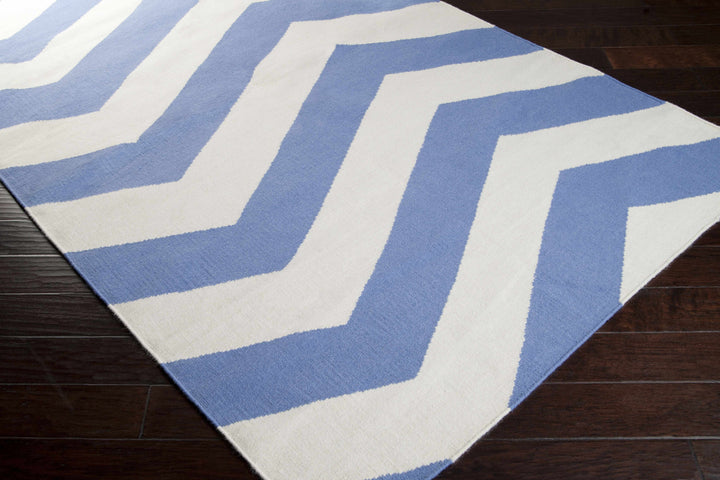 Irmo  Ivory And Blue Modern Style Hand Woven Area Rug