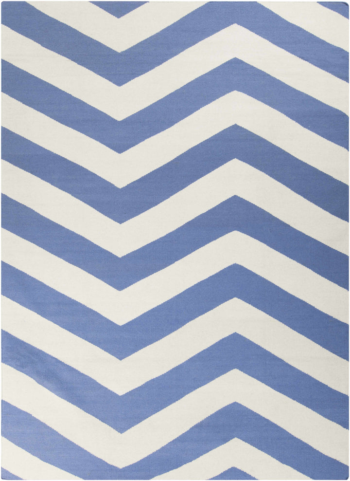 Irmo  Ivory And Blue Modern Style Hand Woven Area Rug