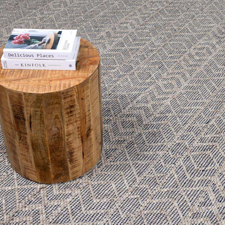 Ironia Bohemian Gray And Blue Hand Woven Wool Area Rug - The Rug Decor
