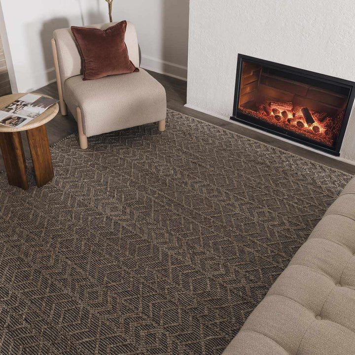 Ironia Bohemian Gray And Blue Hand Woven Wool Area Rug - The Rug Decor