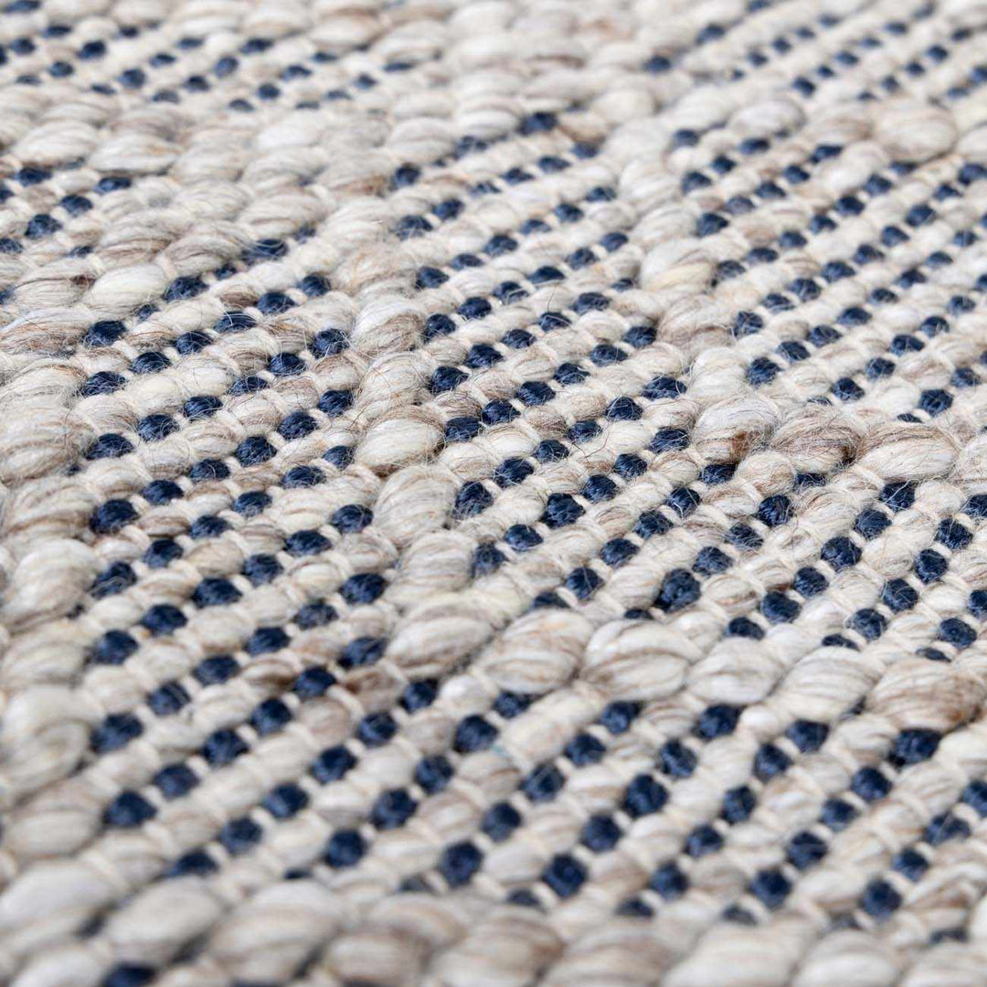 Ironia Bohemian Gray And Blue Hand Woven Wool Area Rug - The Rug Decor