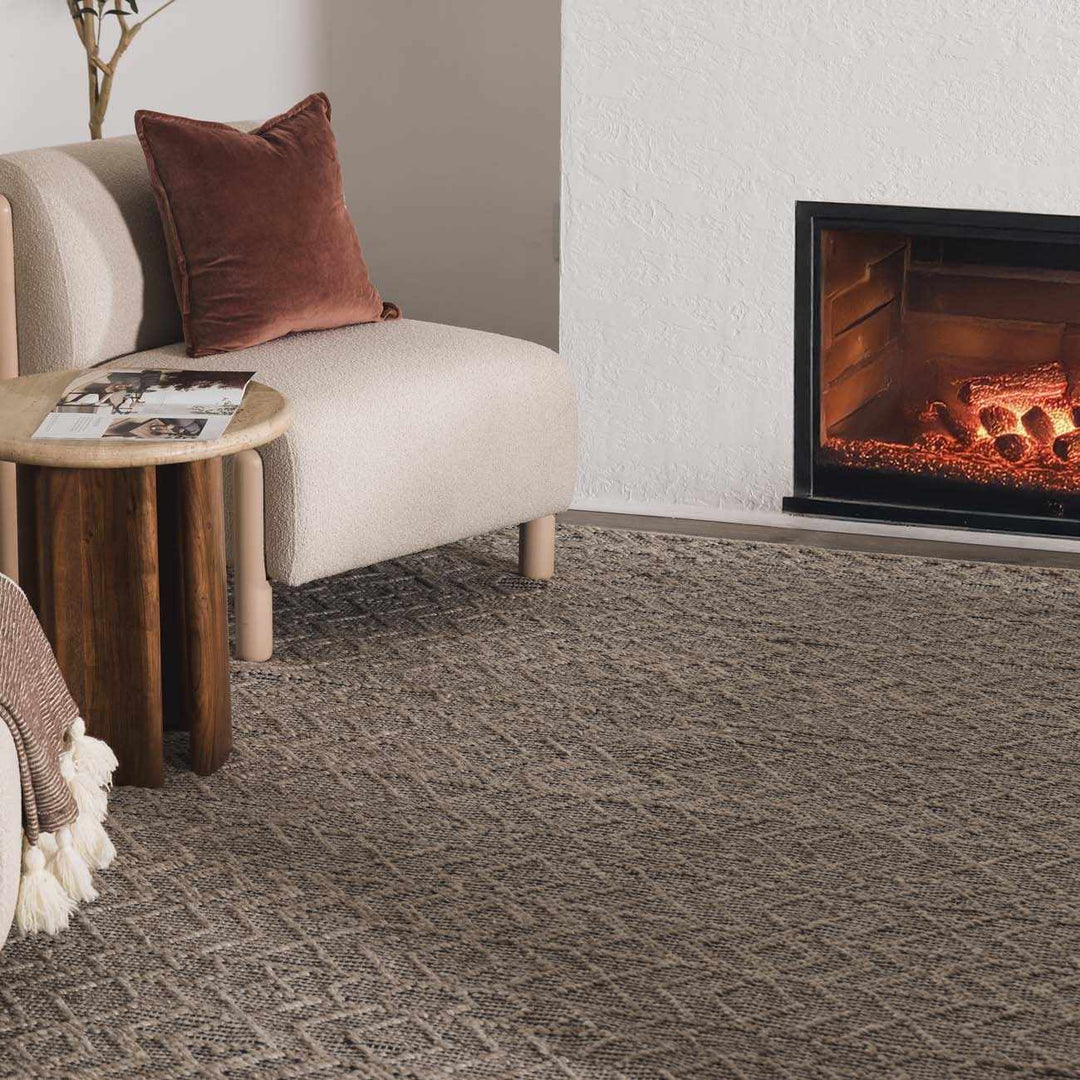 Ironia Bohemian Gray And Blue Hand Woven Wool Area Rug - The Rug Decor