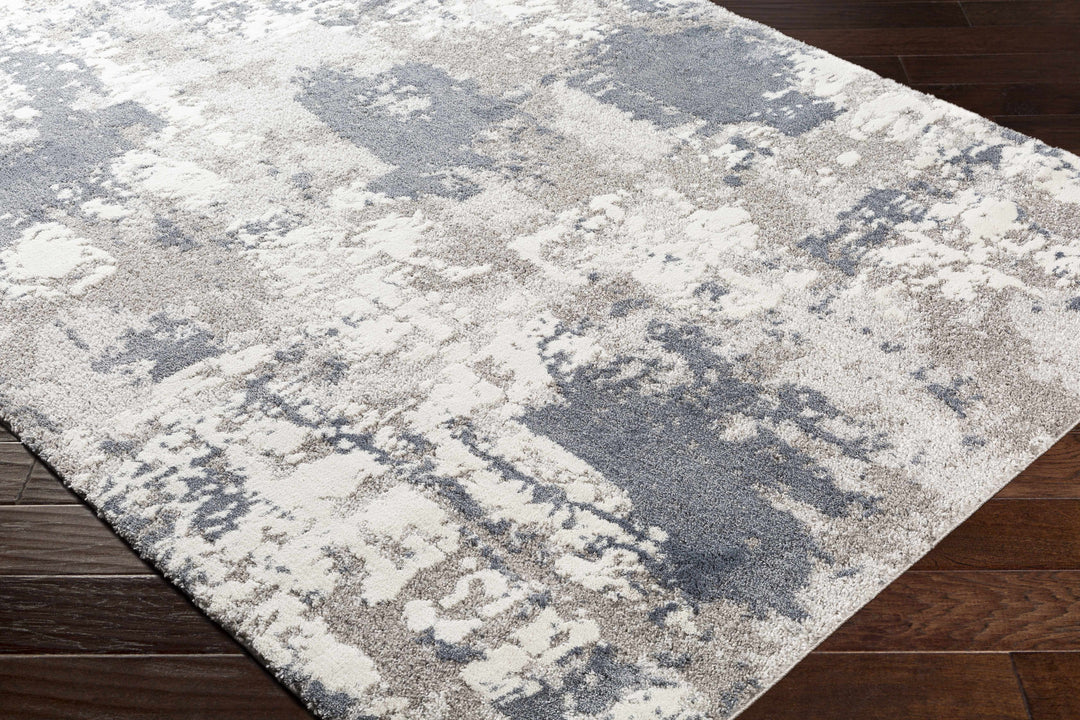 Iroquois Contemporary Abstract Gray And Ivory Area Rug