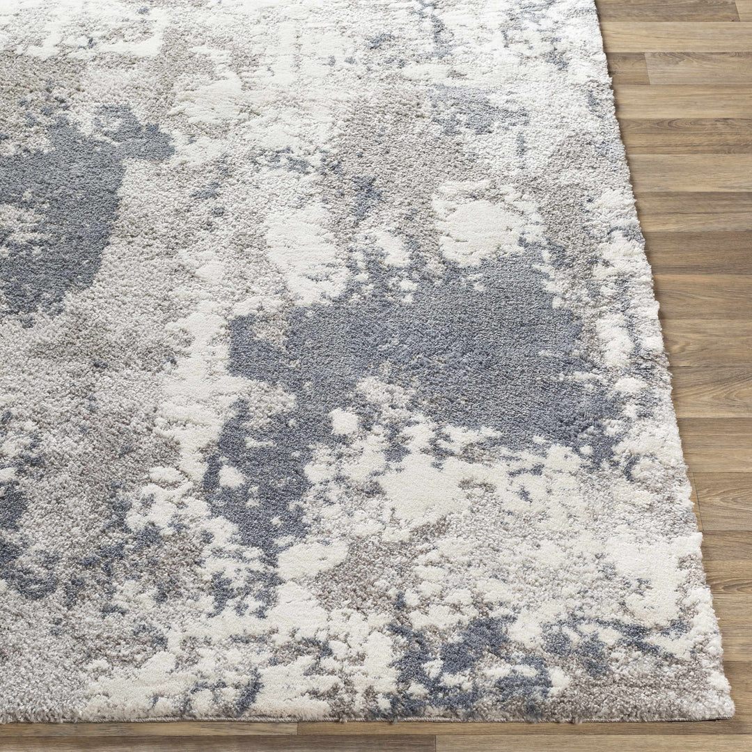 Iroquois Contemporary Abstract Gray And Ivory Area Rug