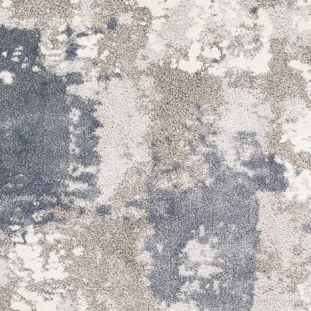 Iroquois Contemporary Abstract Gray And Ivory Area Rug