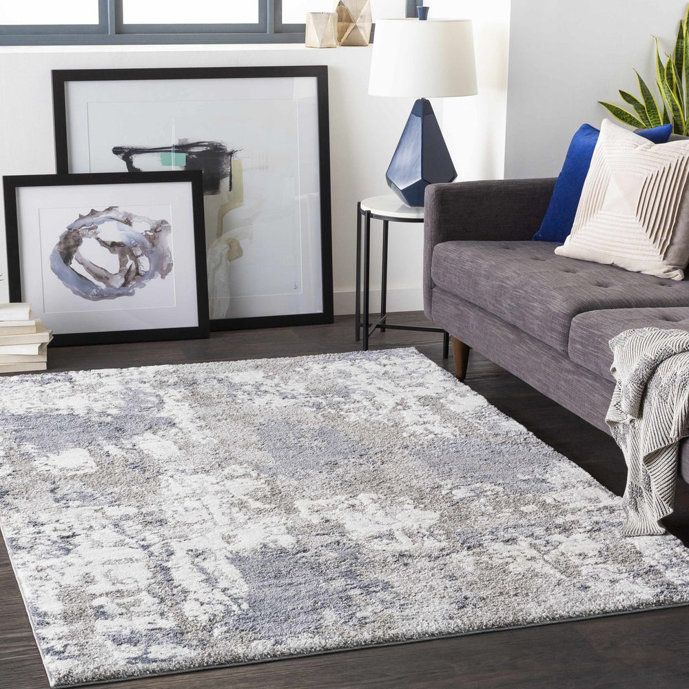 Iroquois Contemporary Abstract Gray And Ivory Area Rug - The Rug Decor