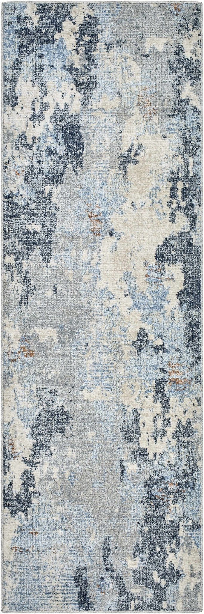 Iryna Contemporary Abstract Gray and Blue Area Rug - The Rug Decor