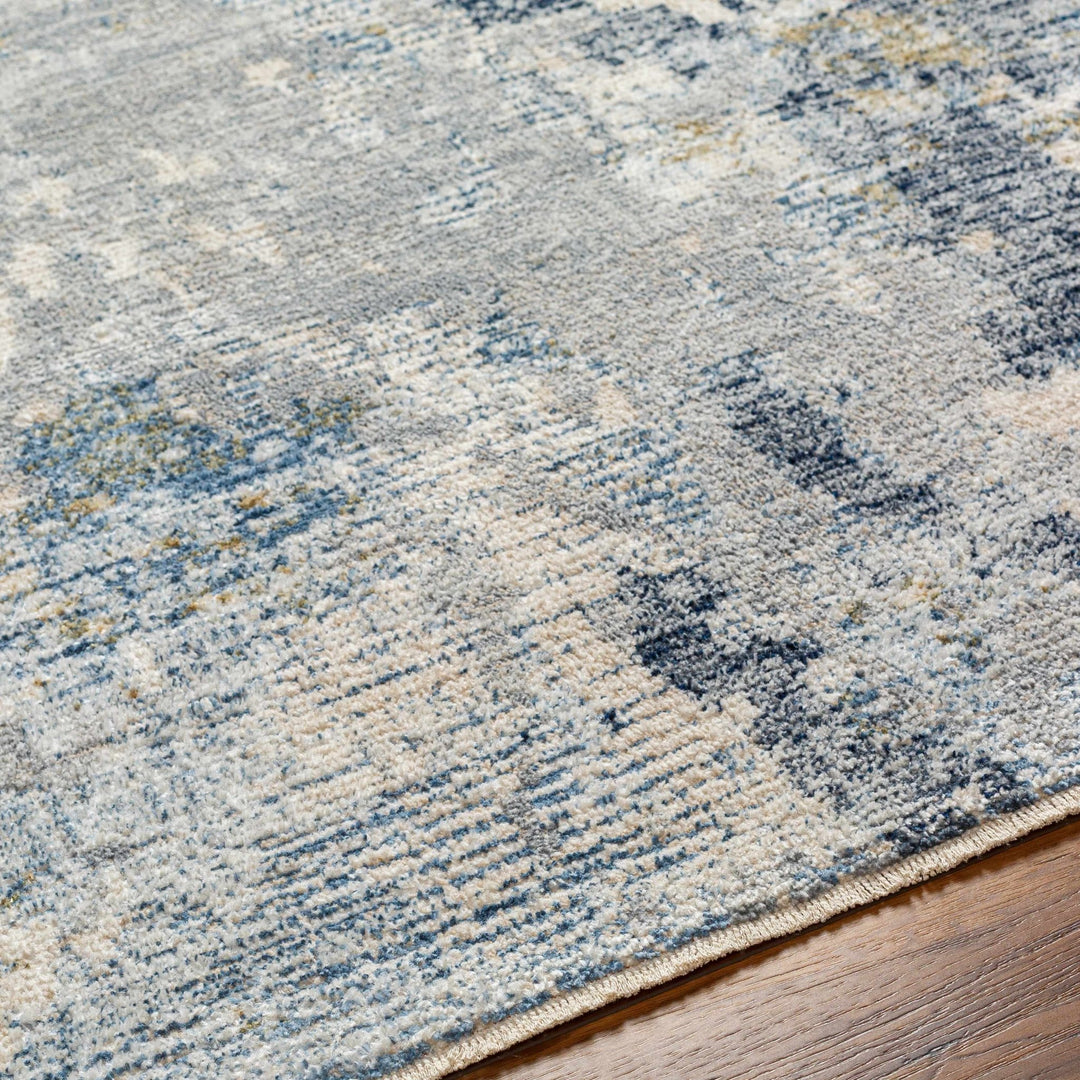 Iryna Contemporary Abstract Gray and Blue Area Rug - The Rug Decor