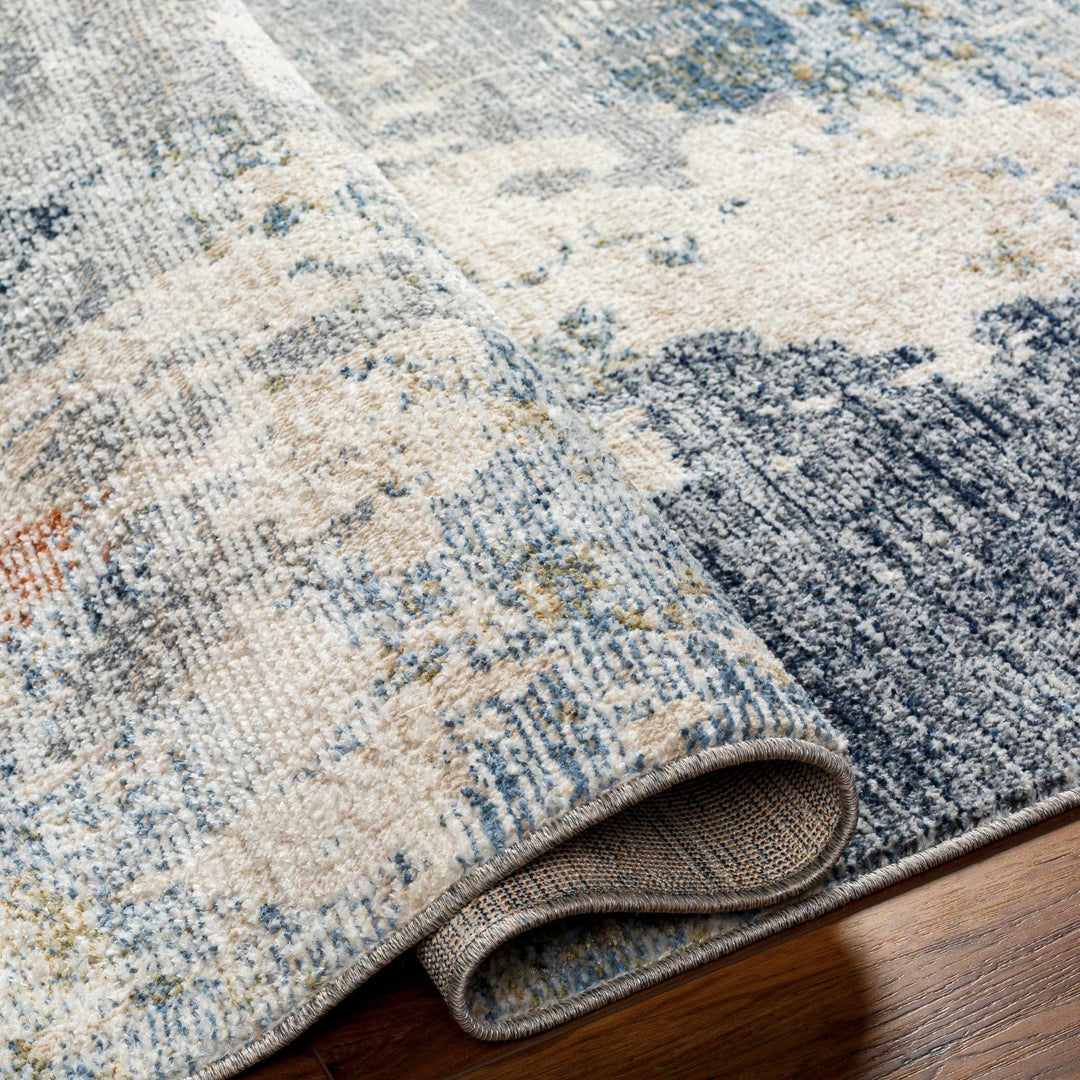 Iryna Contemporary Abstract Gray and Blue Area Rug - The Rug Decor