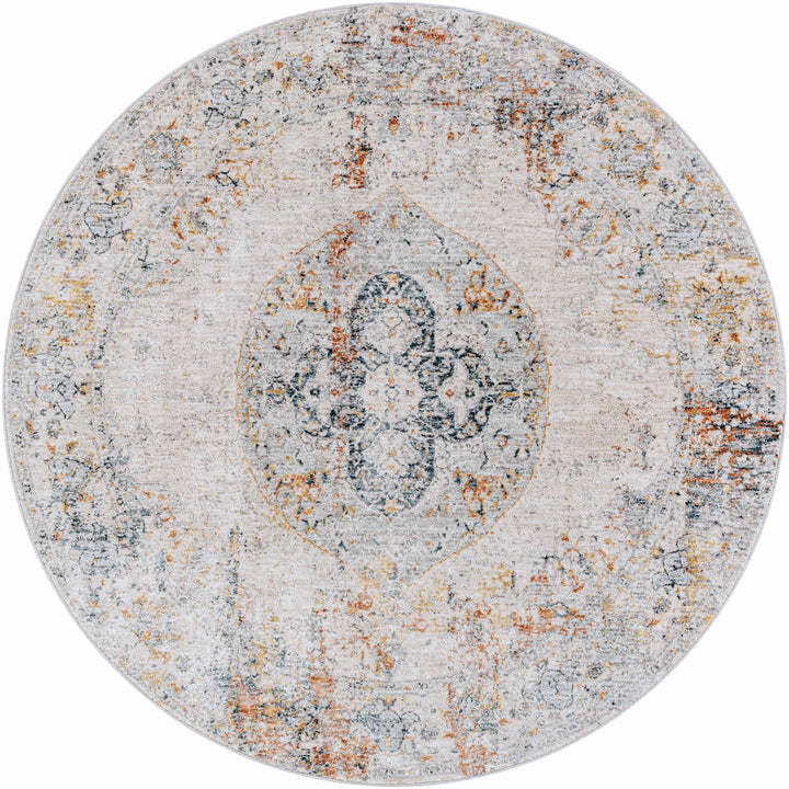 Isaac Ivory And Blue Traditional Style Area Rug
