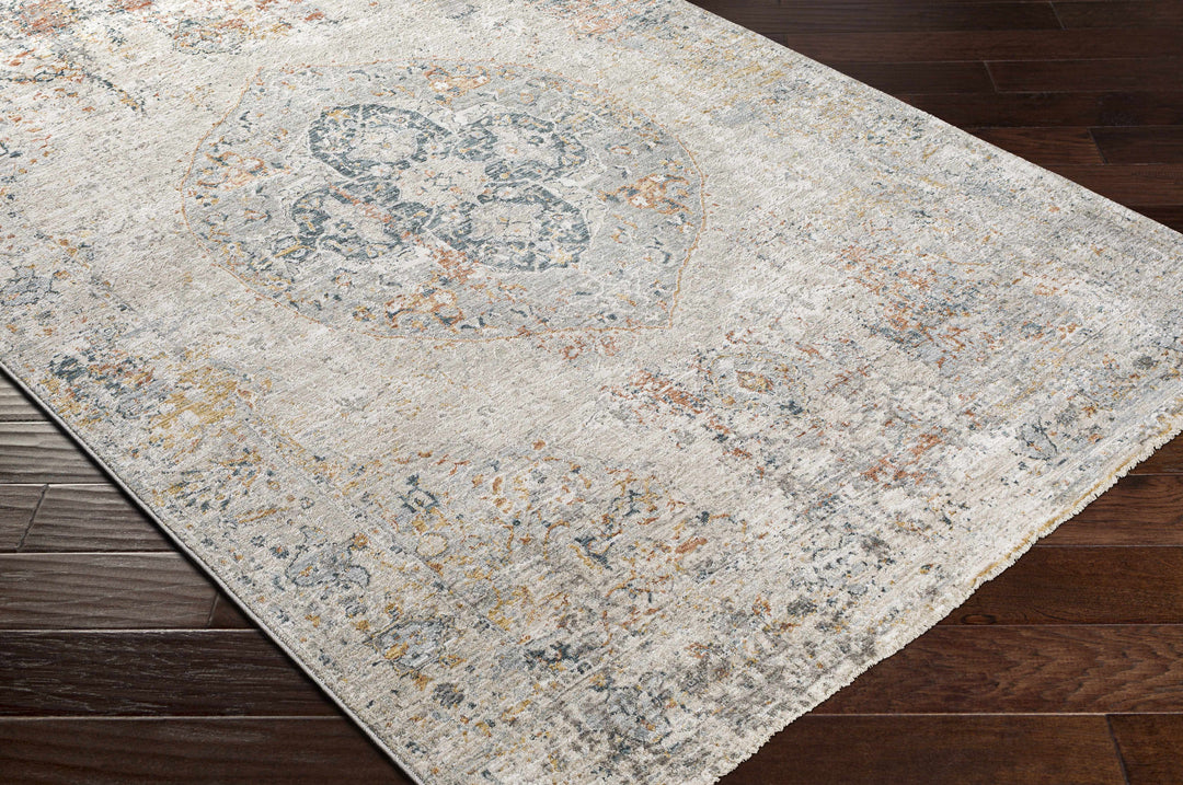 Isaac Ivory And Blue Traditional Style Area Rug