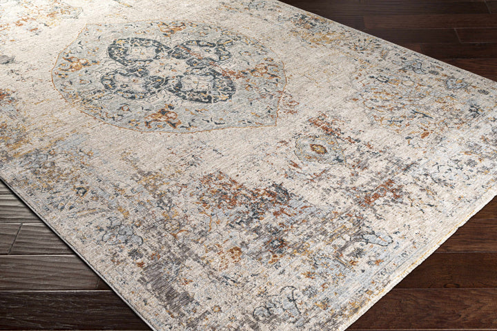 Isaac Ivory And Blue Traditional Style Area Rug