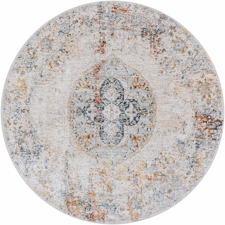 Isaac Ivory And Blue Traditional Style Area Rug - The Rug Decor
