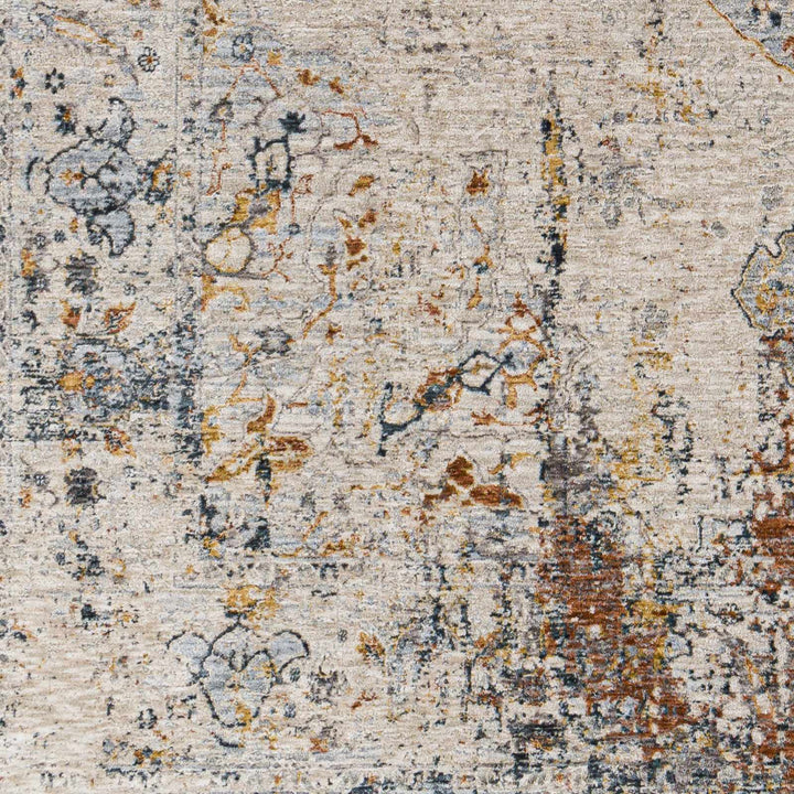 Isaac Ivory And Blue Traditional Style Area Rug
