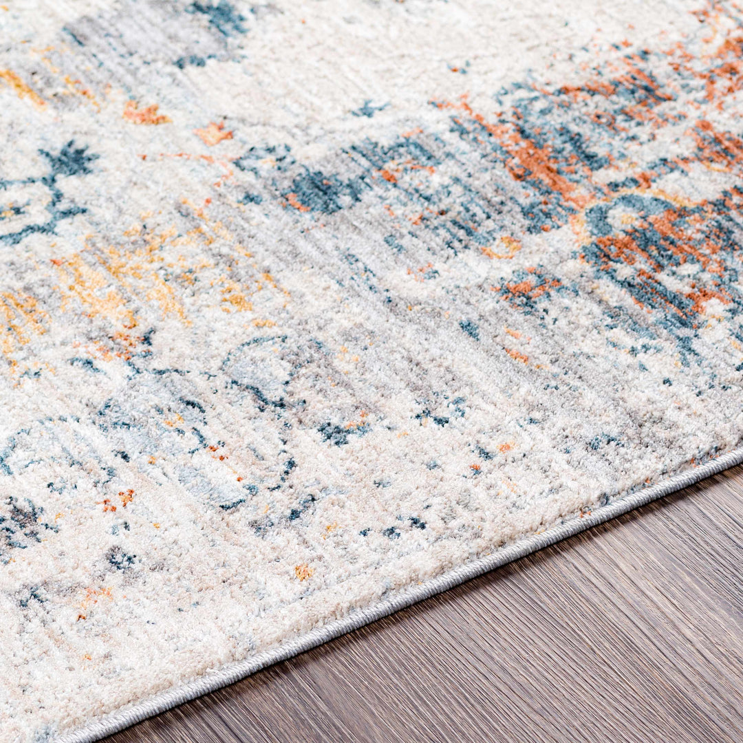 Isaac Ivory And Blue Traditional Style Area Rug