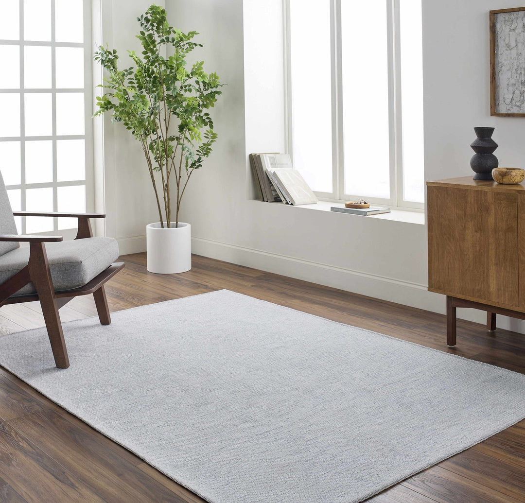 Isako Modern Solid Design Silver Washable Rug - The Rug Decor