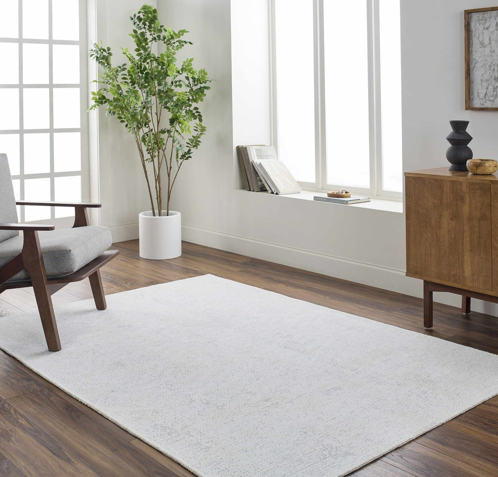 Isako Modern Solid Design White Washable Area Rug - The Rug Decor