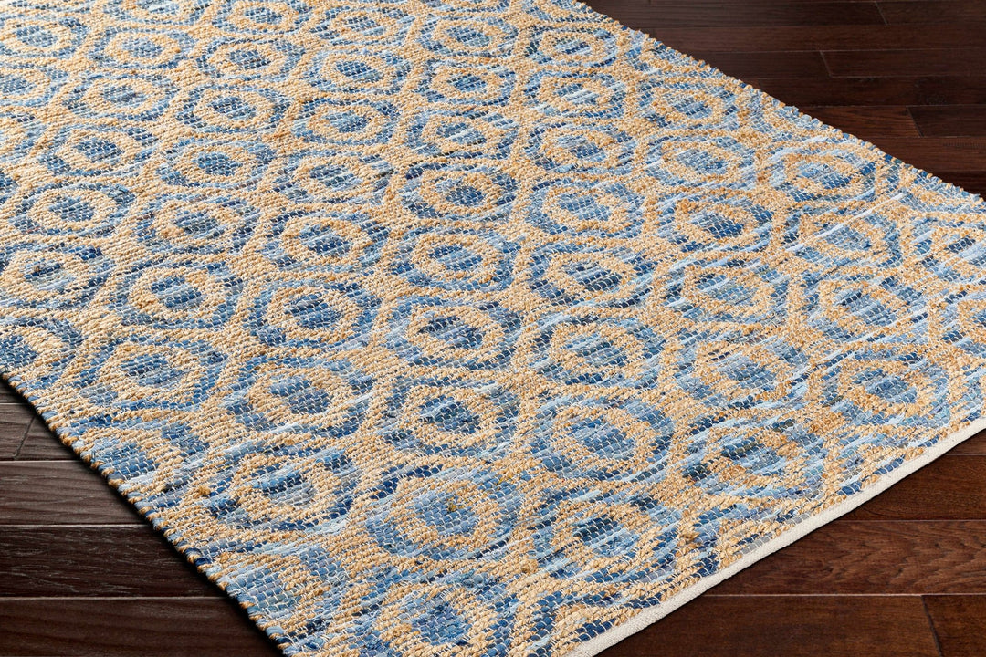 Isaye Contemporary Style Blue Hand Woven Jute Rug - The Rug Decor