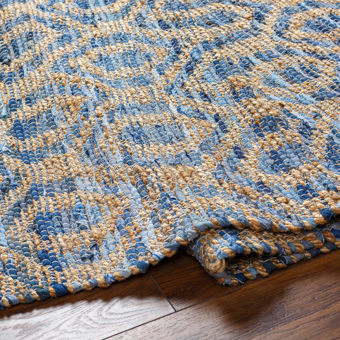 Isaye Contemporary Style Blue Hand Woven Jute Rug - The Rug Decor