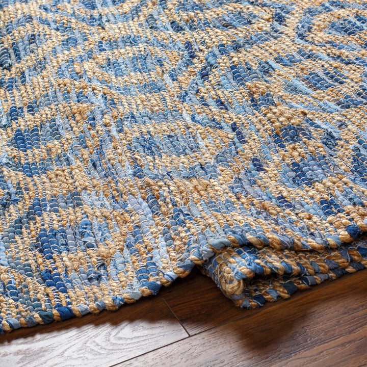 Isaye Contemporary Style Blue Hand Woven Jute Rug - The Rug Decor
