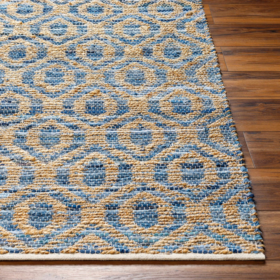 Isaye Contemporary Style Blue Hand Woven Jute Rug - The Rug Decor