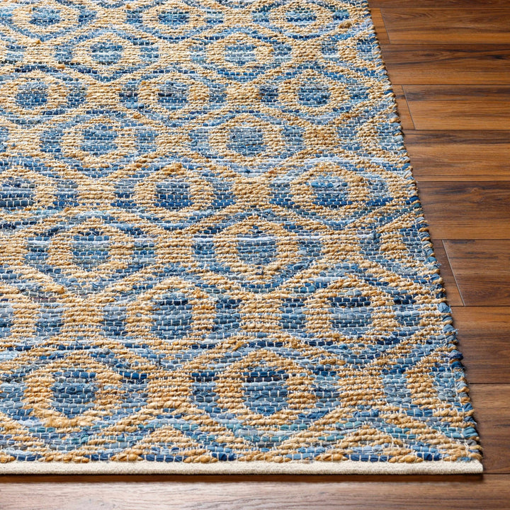 Isaye Contemporary Style Blue Hand Woven Jute Rug - The Rug Decor