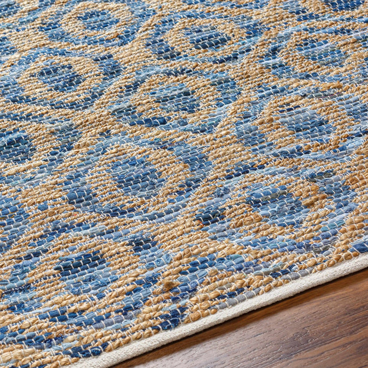 Isaye Contemporary Style Blue Hand Woven Jute Rug - The Rug Decor