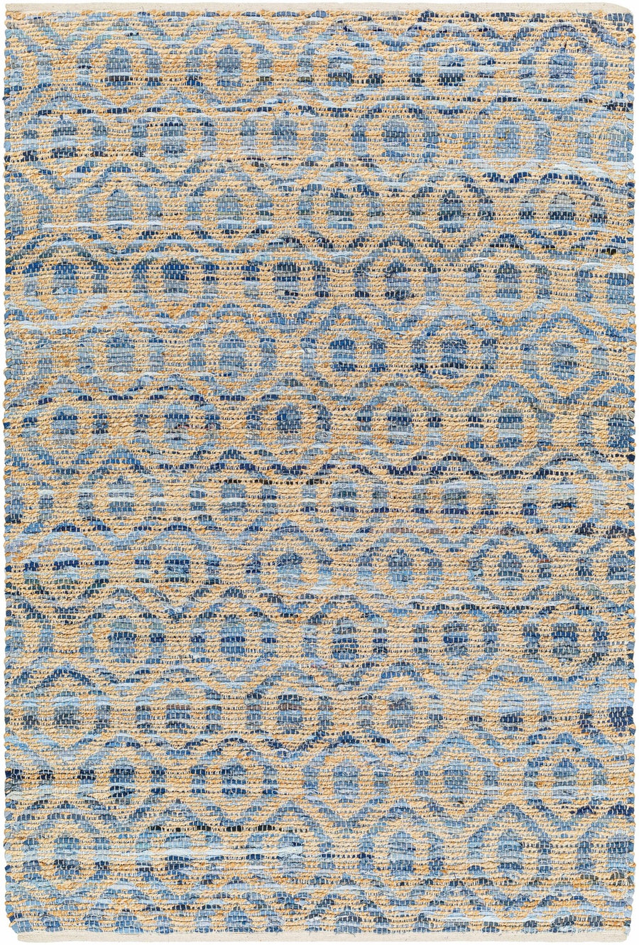 Isaye Contemporary Style Blue Hand Woven Jute Rug - The Rug Decor