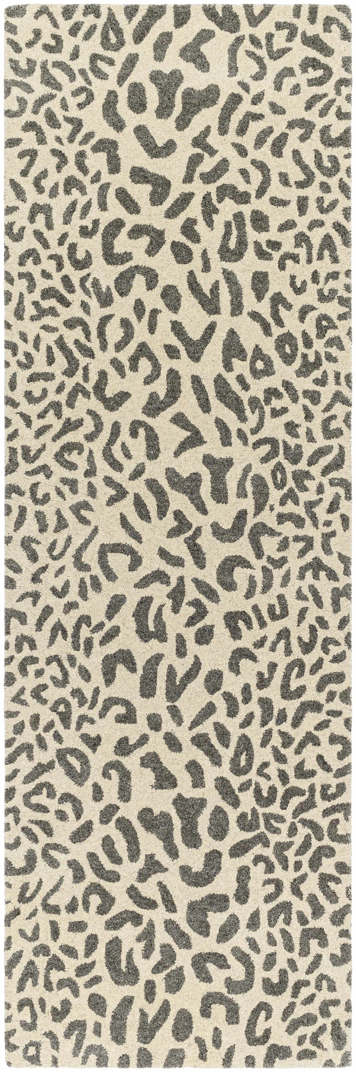 Iseul Leopard Print Gray And Beige Hand Tufted Wool Area Rug