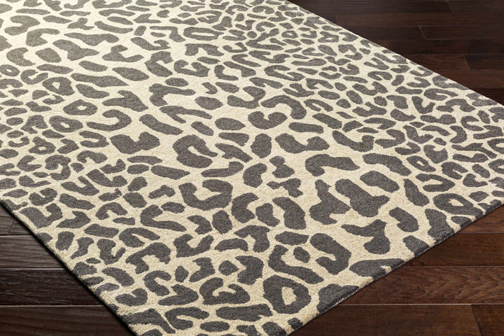 Iseul Leopard Print Gray And Beige Hand Tufted Wool Area Rug