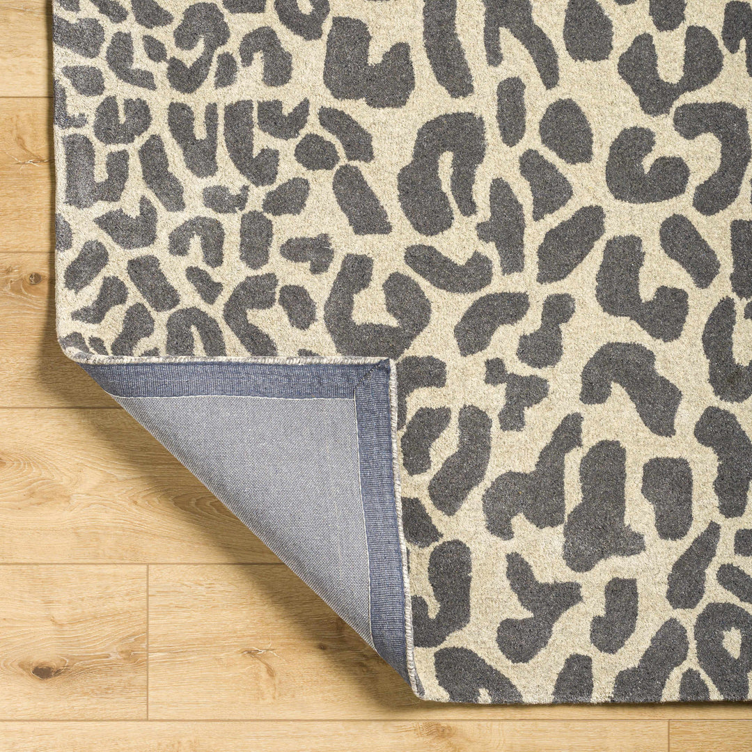 Iseul Leopard Print Gray And Beige Hand Tufted Wool Area Rug