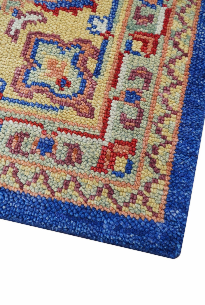 Isfahan Custom Made Traditional Blue And Beige Hand Knotted Wool Rug - The Rug Decor