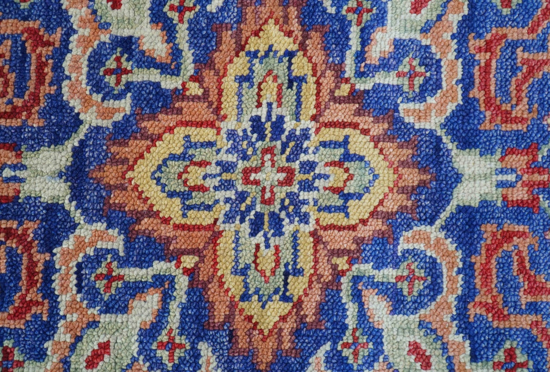 Isfahan Custom Made Traditional Blue And Beige Hand Knotted Wool Rug - The Rug Decor