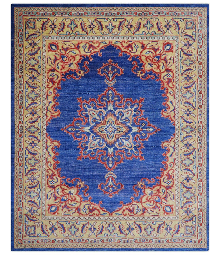 Isfahan Custom Made Traditional Blue And Beige Hand Knotted Wool Rug - The Rug Decor