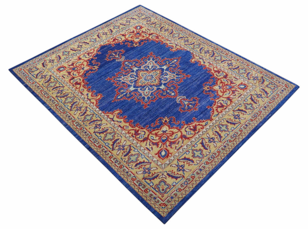 Isfahan Custom Made Traditional Blue And Beige Hand Knotted Wool Rug - The Rug Decor