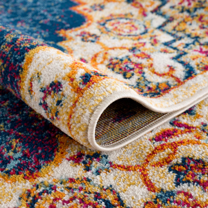 Istanbul Traditional Blue And Ivory Area Rug - The Rug Decor