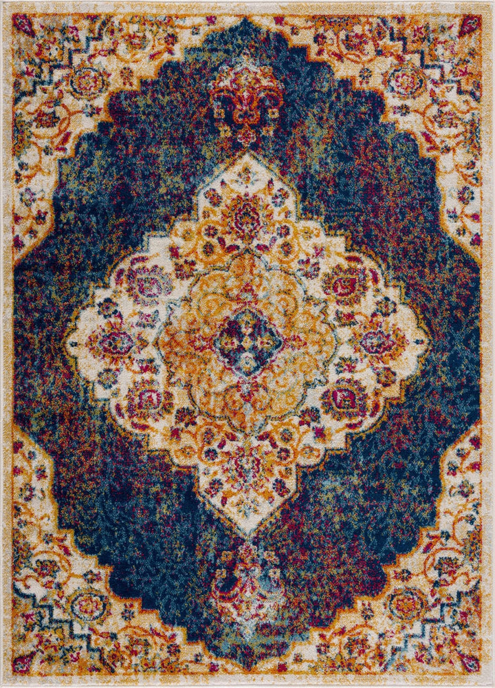 Istanbul Traditional Blue And Ivory Area Rug - The Rug Decor