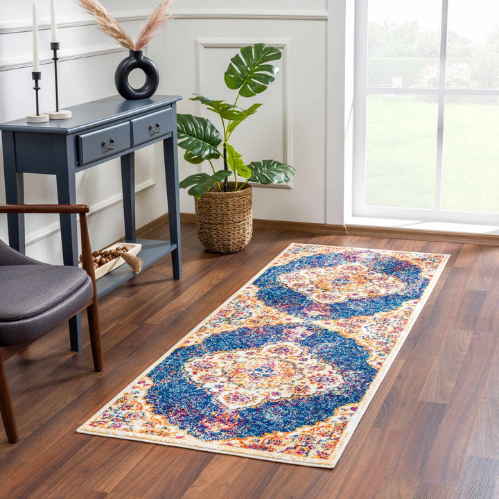Istanbul Traditional Blue And Ivory Area Rug - The Rug Decor