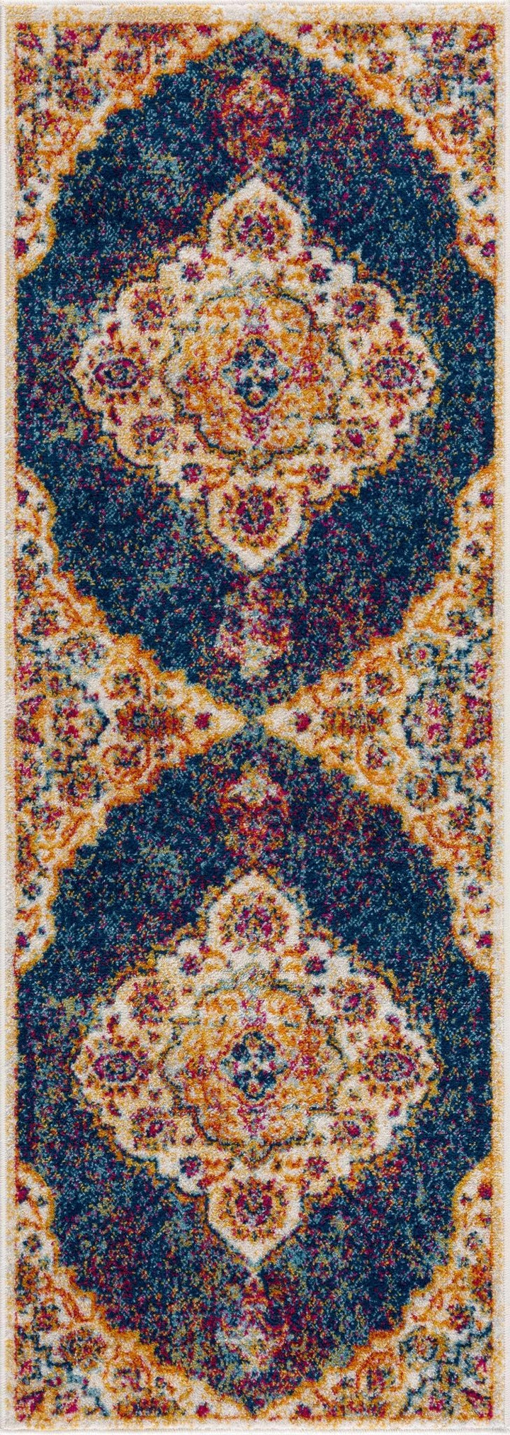 Istanbul Traditional Blue And Ivory Area Rug - The Rug Decor