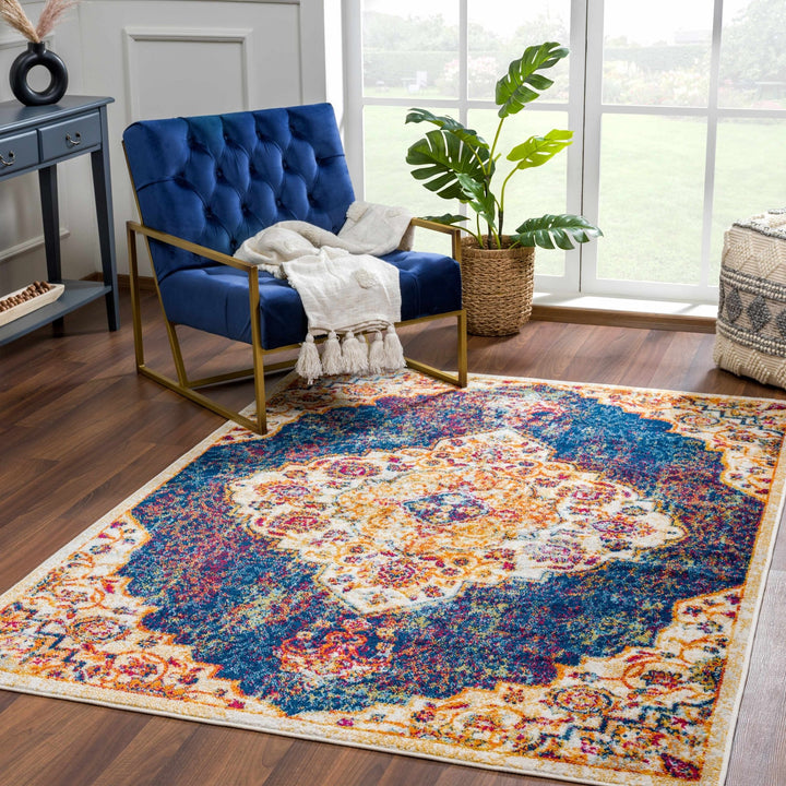 Istanbul Traditional Blue And Ivory Area Rug - The Rug Decor