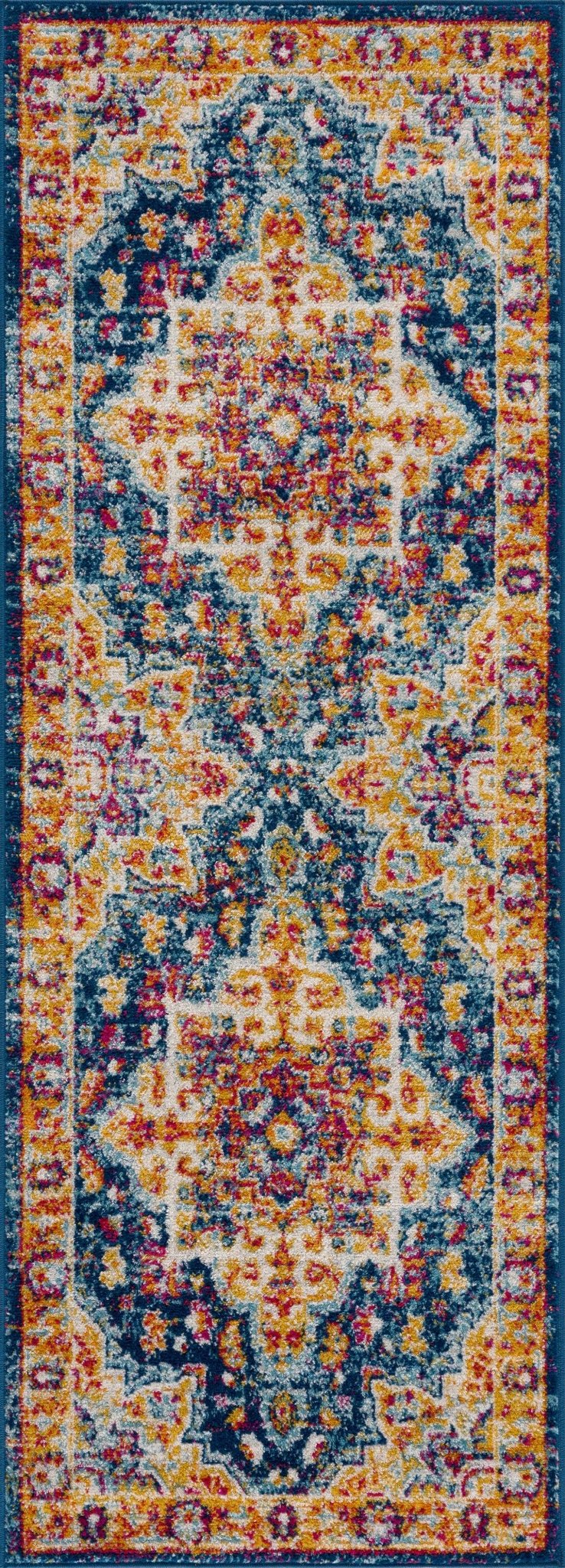 Istanbul Traditional Style Blue And Gold Area Rug - The Rug Decor